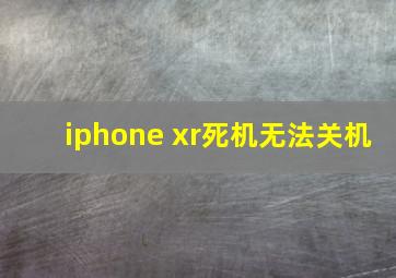 iphone xr死机无法关机